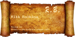 Rikk Balbina névjegykártya